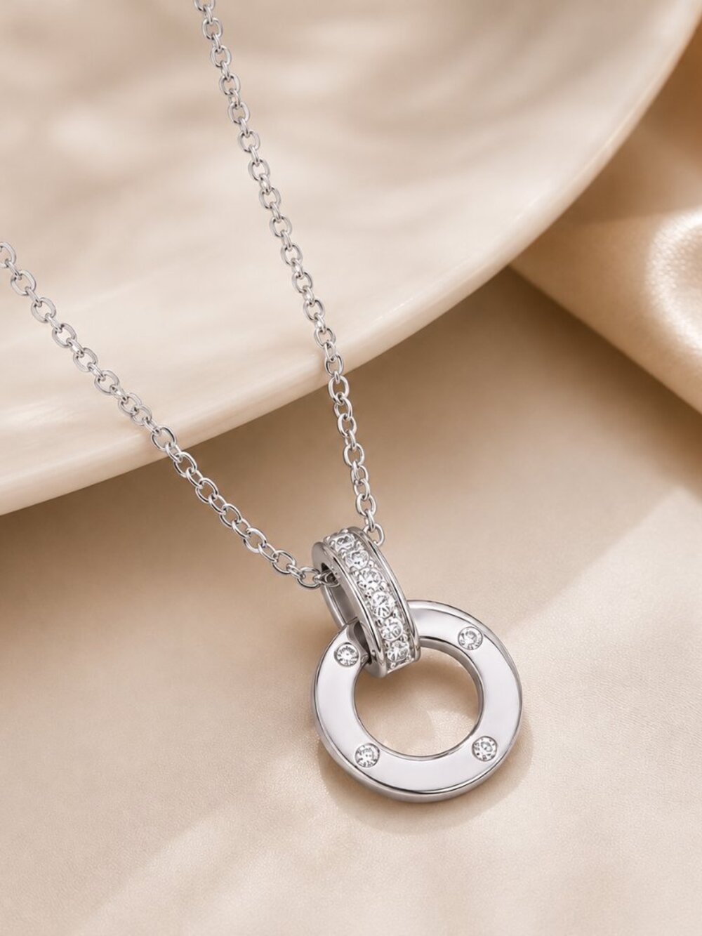 14K White Gold Womens 1ct Diamond Pendant Necklace New 14 Karat Silver Jewelry